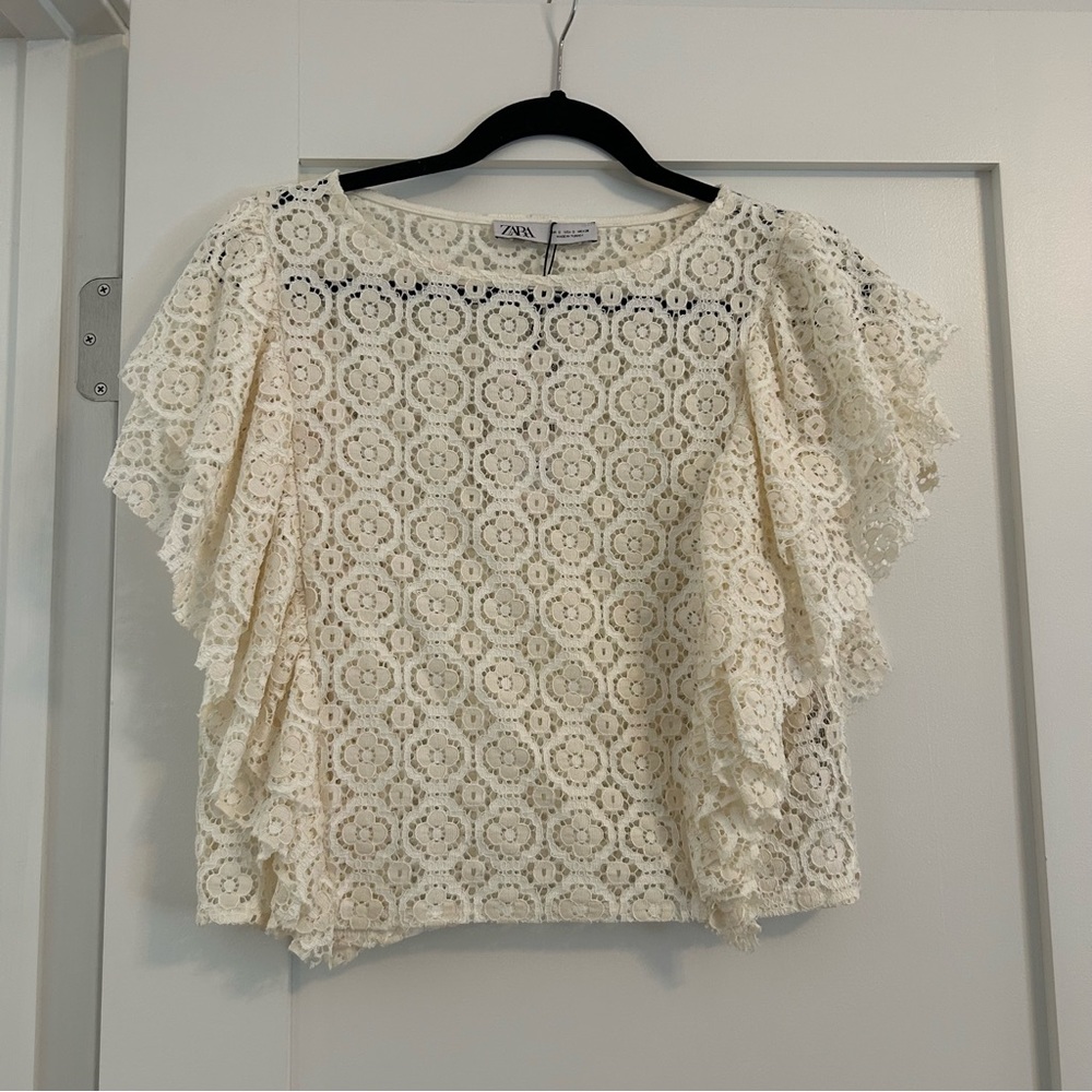 Zara cream lace tank